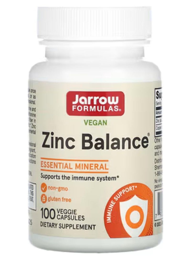 jarrow formulas Vegan Zinc Balance 100 Veggie Capsules - Image 1